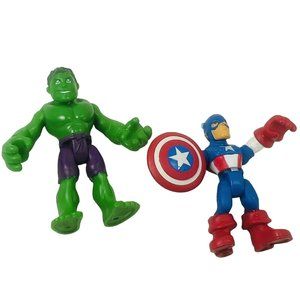 CAPTAIN AMERICA HULK Playskool Heroes Marvel Super Hero Adventure Lot 2010 Toys